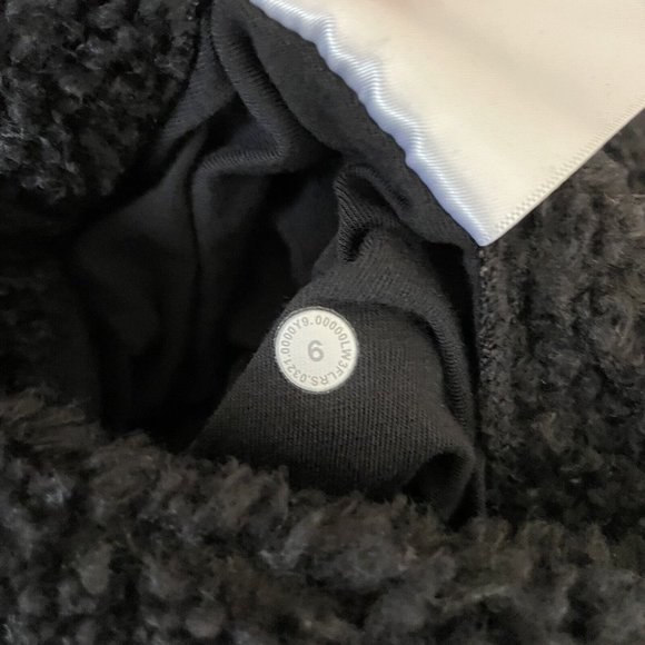LULULEMON Oh So Sherpa Half Zip Hoodie Jacket Black Sz 6 - Picture 9 of 9